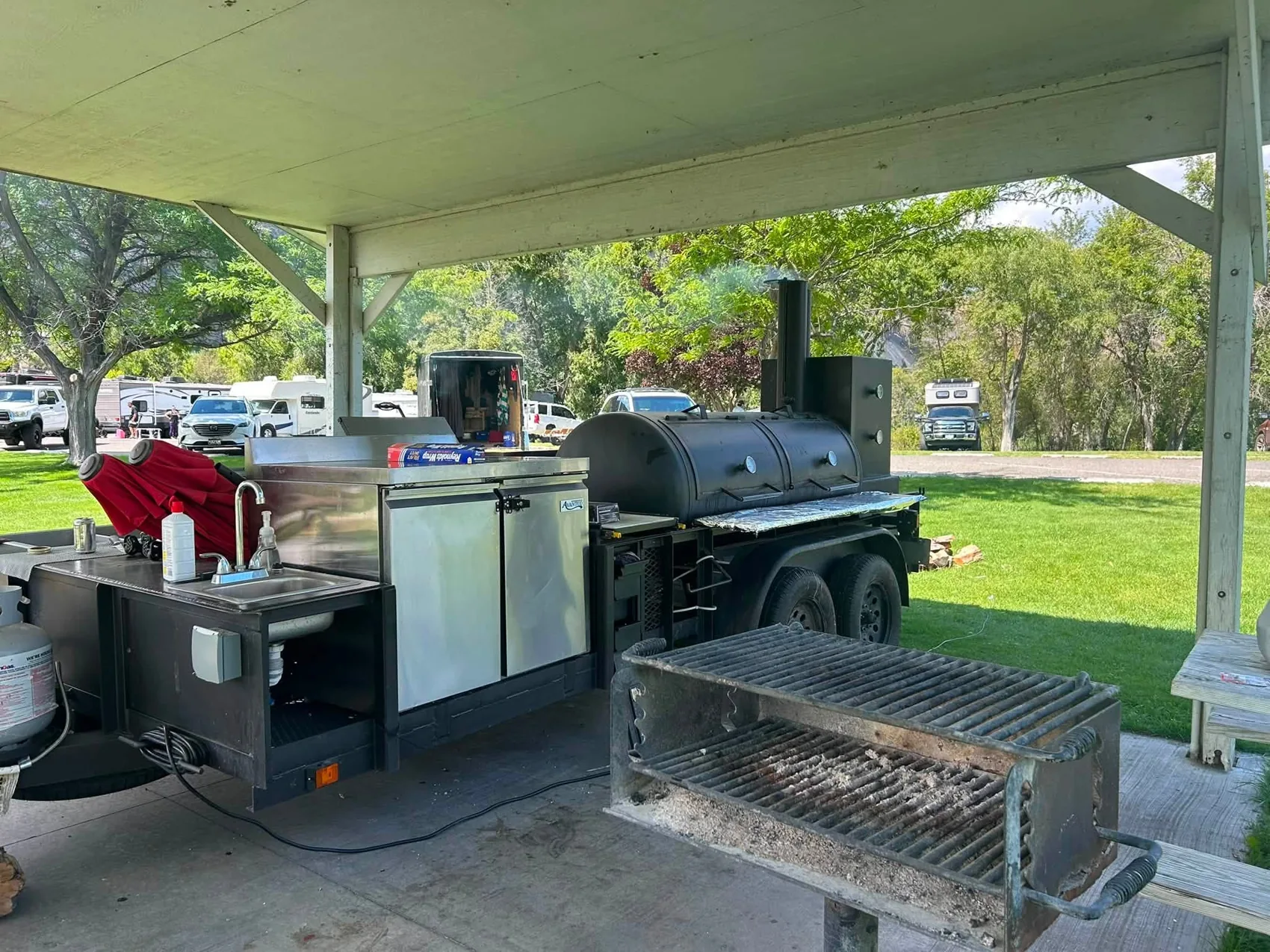 BBQ trailer on site
