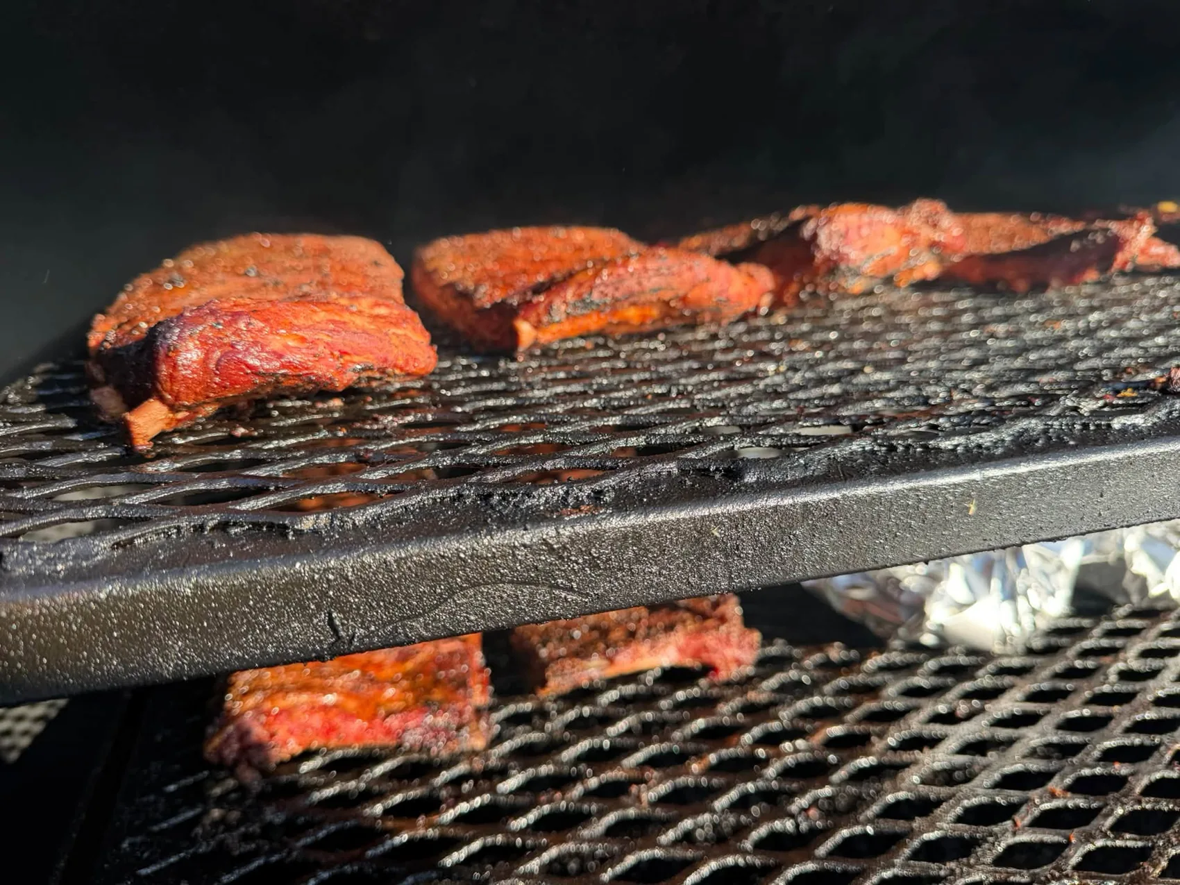 Ribs in the smoker