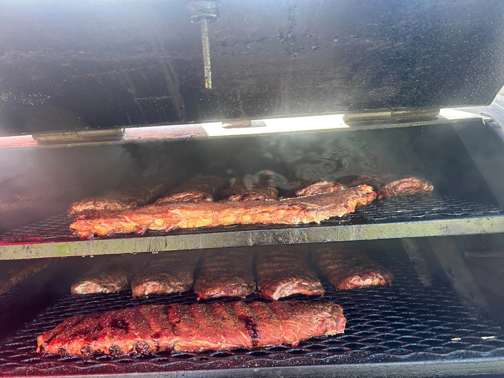 Ribs in the smoker