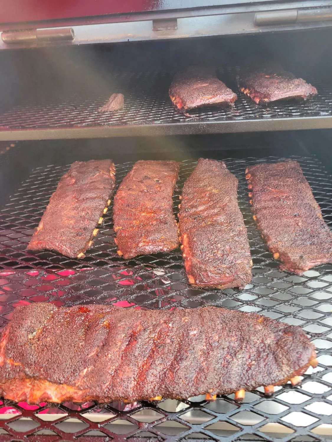 Ribs in the smoker